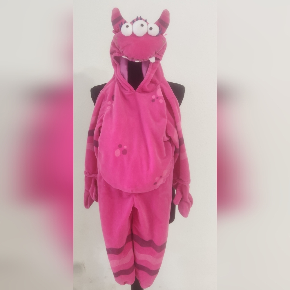 miniwear Bright Pink Monster Hooded Kids Costume